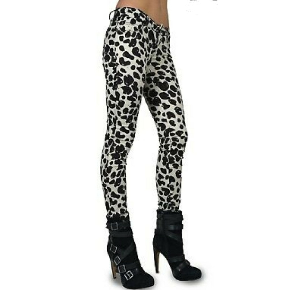 Tripp Black White Giraffe Skinny Jeans 5